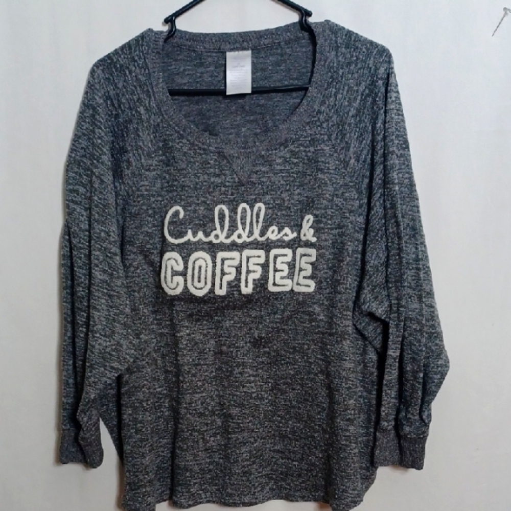 Secret Treasures Gray 'Cuddles & Coffee' Sweater Size 3X 22-24W